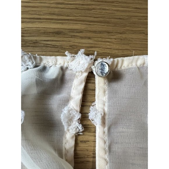 Boho Women Size Small Cream Short Verde‎ Dress Peasant Bohemian Cottagecore - Picture 12 of 12